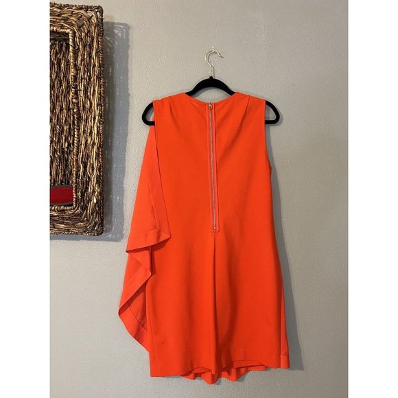 Ted Baker Dress 4 Stretch Red Orange Career Church 10 Large $295 - Picture 6 of 12
